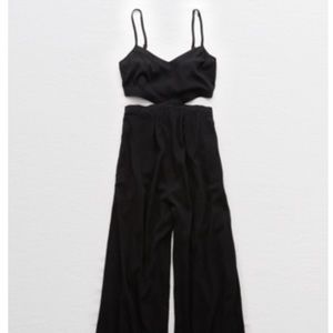 Aerie Black Cut Out Jumpsuit